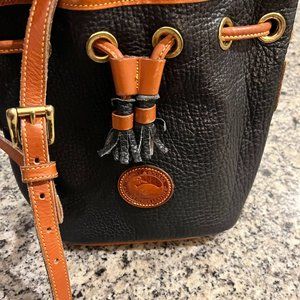 Authentic Vintage Dooney & Bourke Black Leather Small Bucket Bag